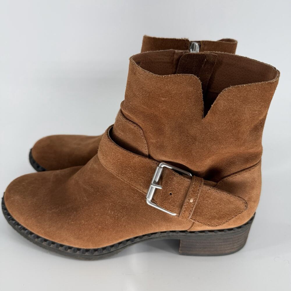 Gentle Souls by Kenneth Cole Boots Womens 10 Best Slit Ankle Booties Brown Suede - Picture 3 of 10
